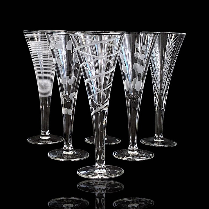 Set of 6 Crystal Cordial Glasses - Box Available