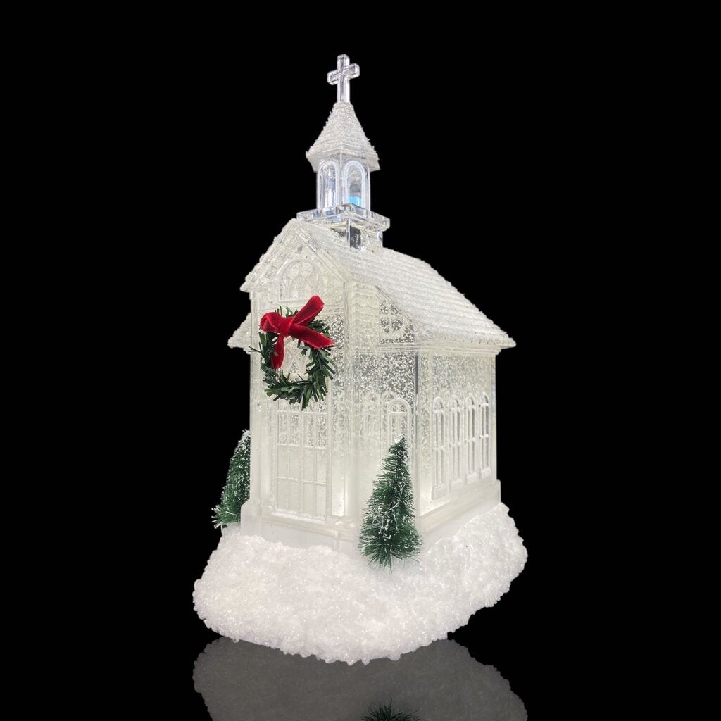 Acrylic Church Snow Globe with Light