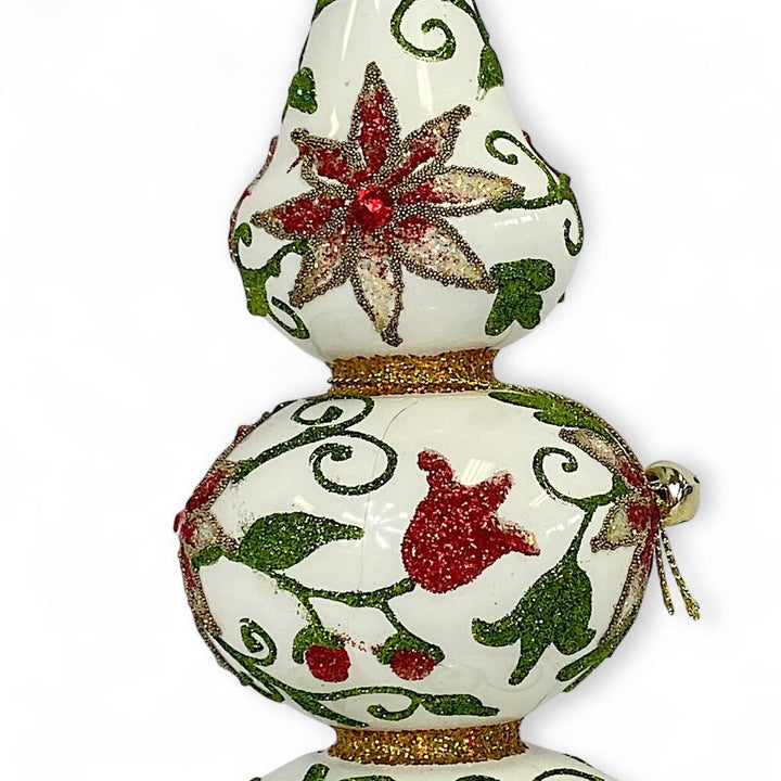 Glitter Poinsettia Tree Topper - Box Available