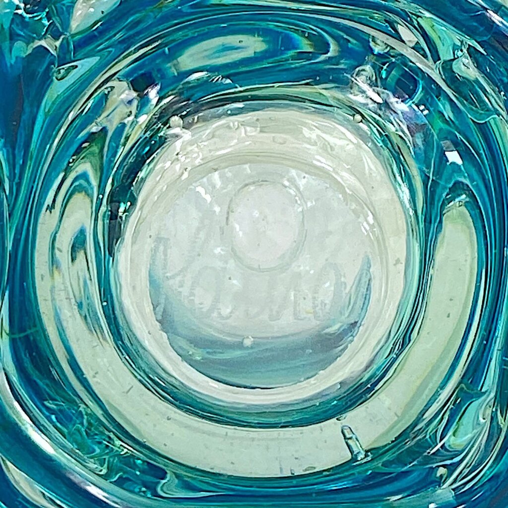 Blue Summer Pattern Glass Perfume Bottle with Stopper