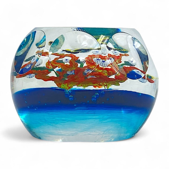 Glass Seascape Orb Paperweight