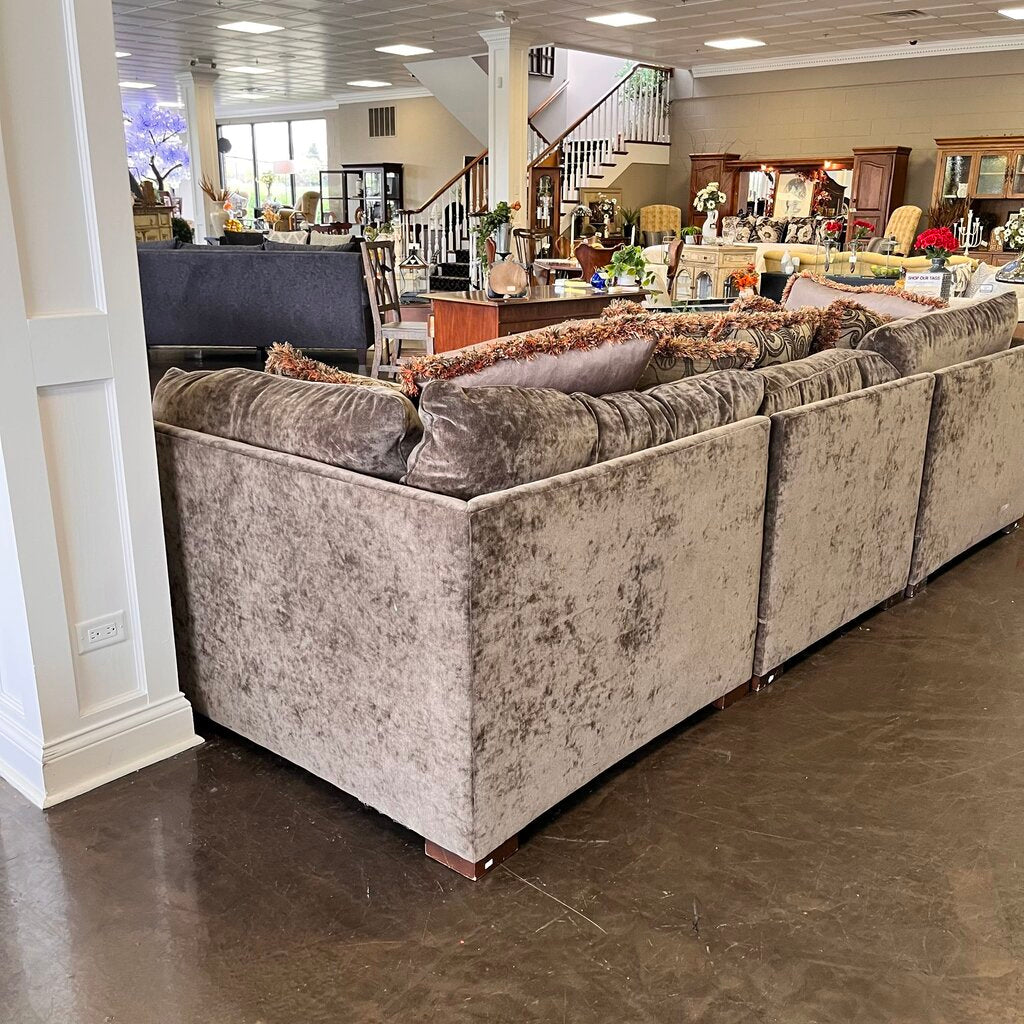 Orig Price $8000 - Godfrey Sectional w/ Ottoman & Accent Pillows