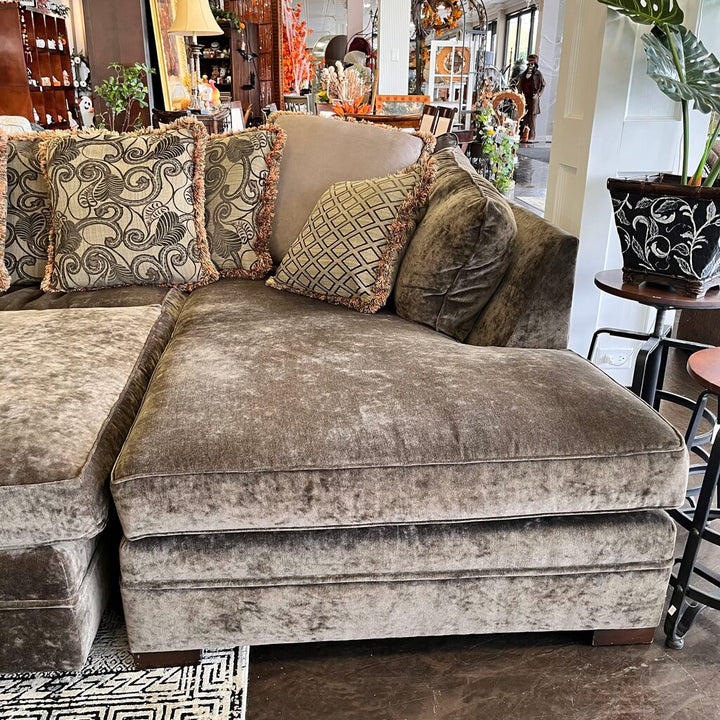 Orig Price $8000 - Godfrey Sectional w/ Ottoman & Accent Pillows