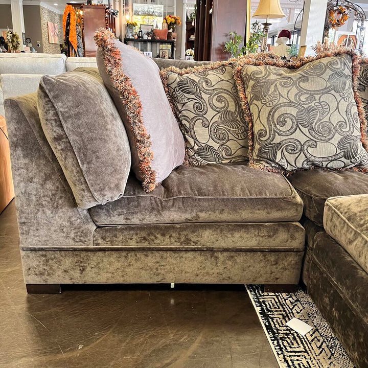 Orig Price $8000 - Godfrey Sectional w/ Ottoman & Accent Pillows