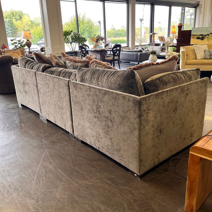 Orig Price $8000 - Godfrey Sectional w/ Ottoman & Accent Pillows