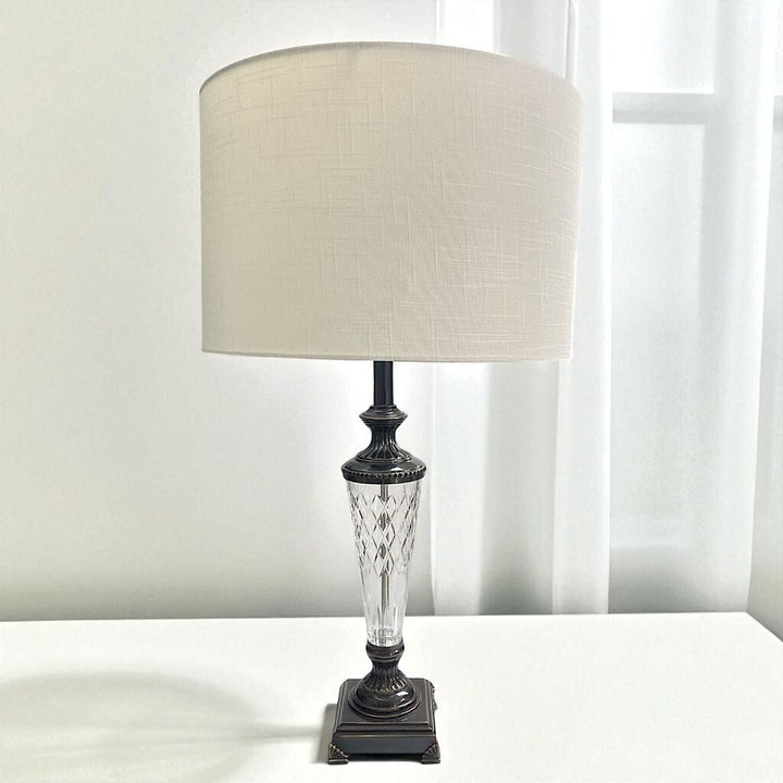 Cut Crystal Vase with Drum Shade