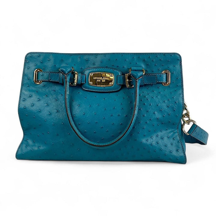 Ostrich Leather Satchel Bag