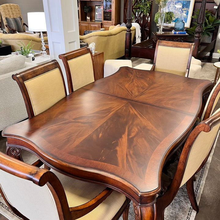 Orig Price $5670 - Dining Table w/ 8 chairs, 2 Leaves, & Pads