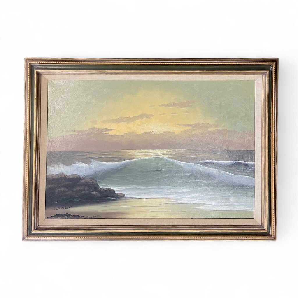 Beach Landscape Painting in Frame