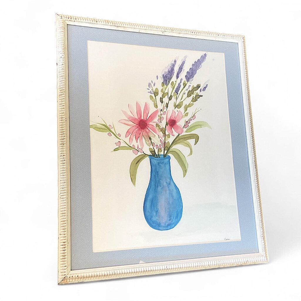Floral Still Life Watercolor in Frame