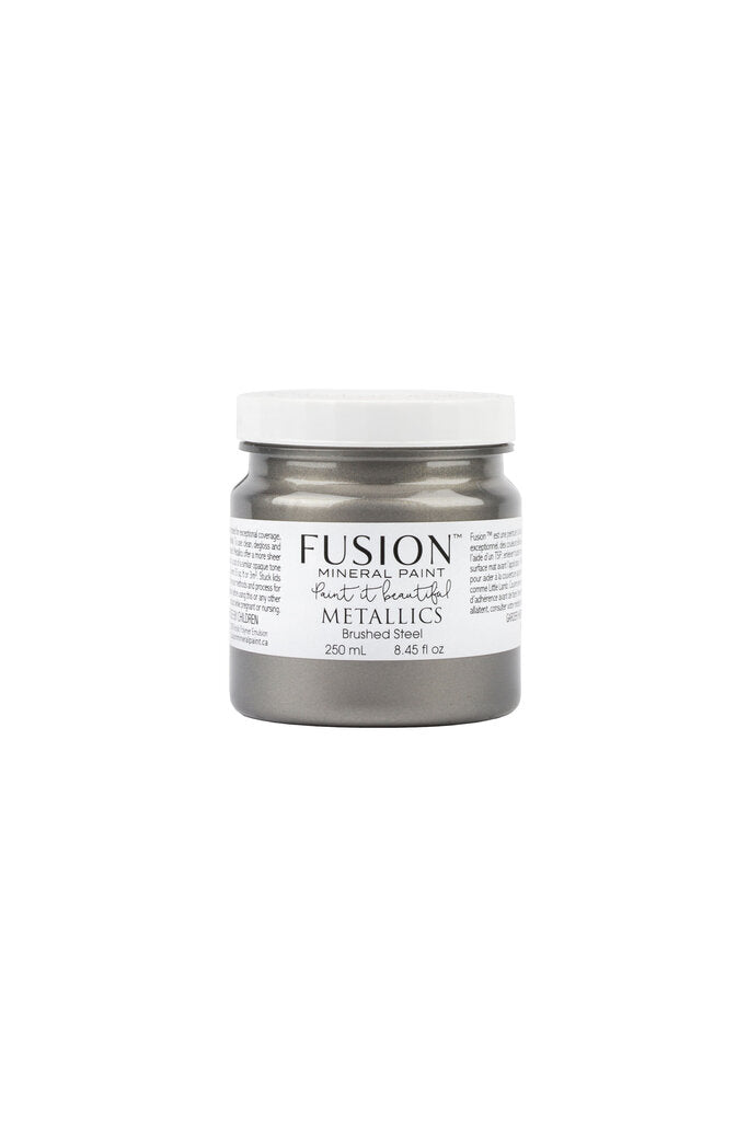 Fusion Mineral Paint-METALLIC BRUSHED STEEL (Half Pint) - Acosta's Home