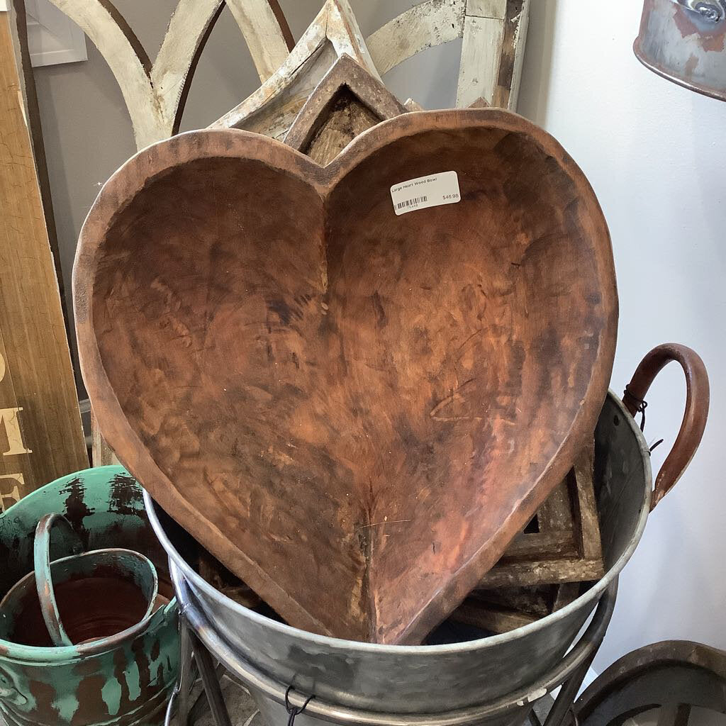 Large Heart Wood Bowl - Acosta's Home