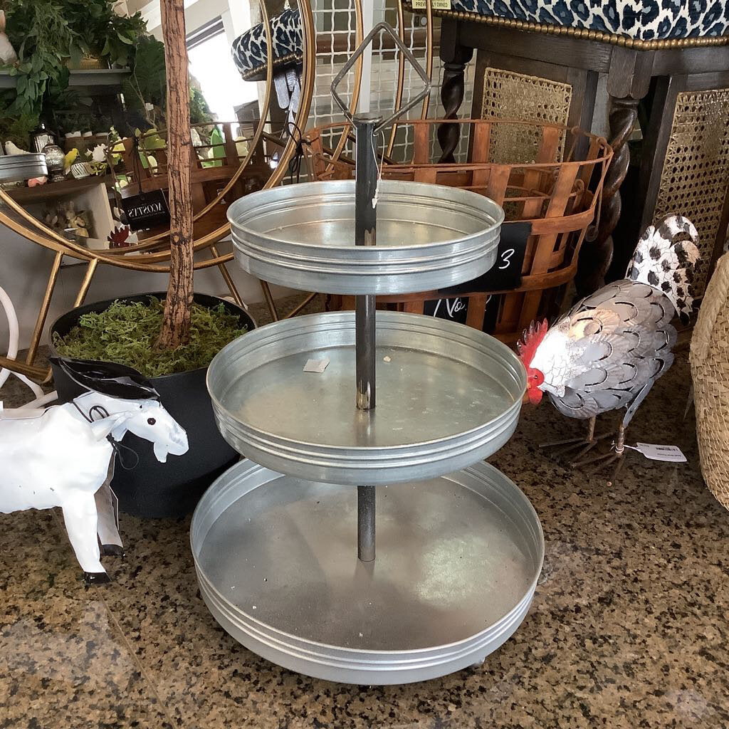 Tin Triple layer Tray - Acosta's Home