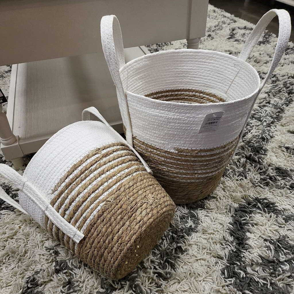 Set of 2 Natural Fiber Woven Baskets - Acosta's Home