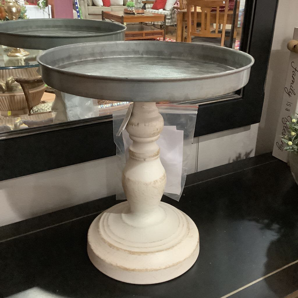 Metal Pedestal Tray - Acosta's Home
