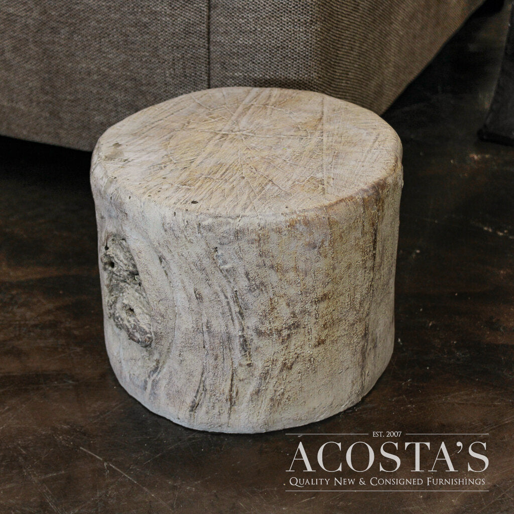 Tree Stump Cement Stool - Large - Acosta's Home