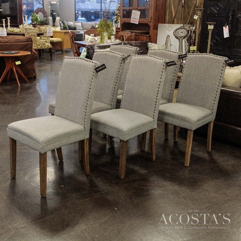 (BRAND NEW) Linen Nailhead Dining Chair