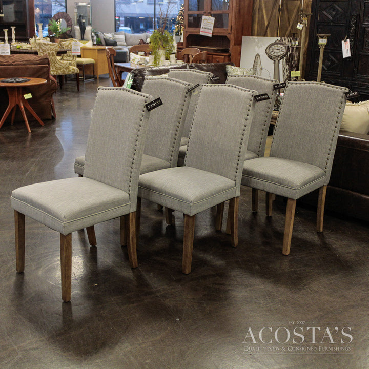 (BRAND NEW) Linen Nailhead Dining Chair