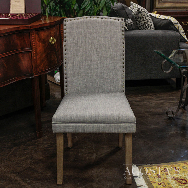 (BRAND NEW) Linen Nailhead Dining Chair