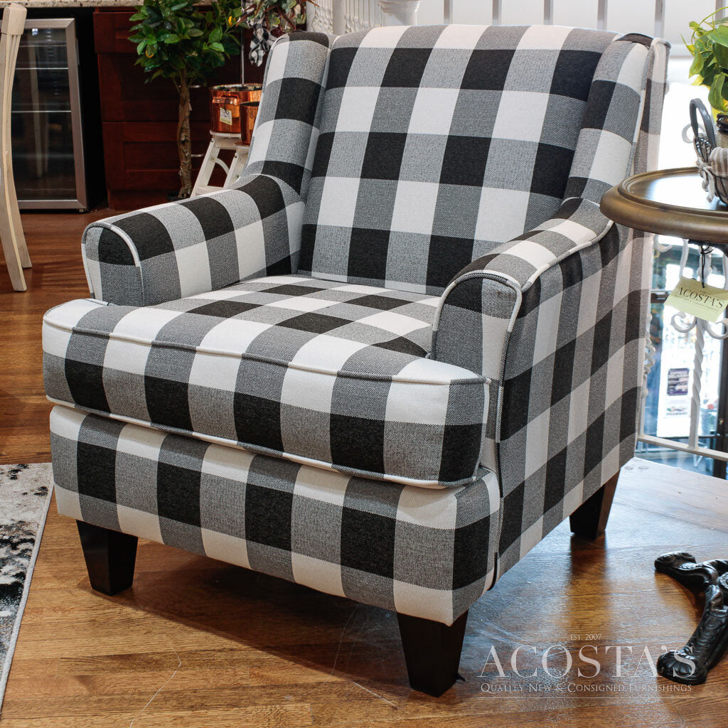(BRAND NEW) Buffalo Check Upholstered Arm Chair w/ Performance Fabric