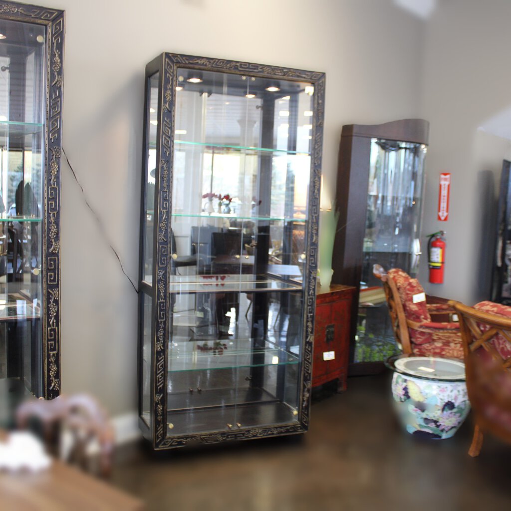 Orig Price - $2000 - Oriental Display Cabinet w/ Lights