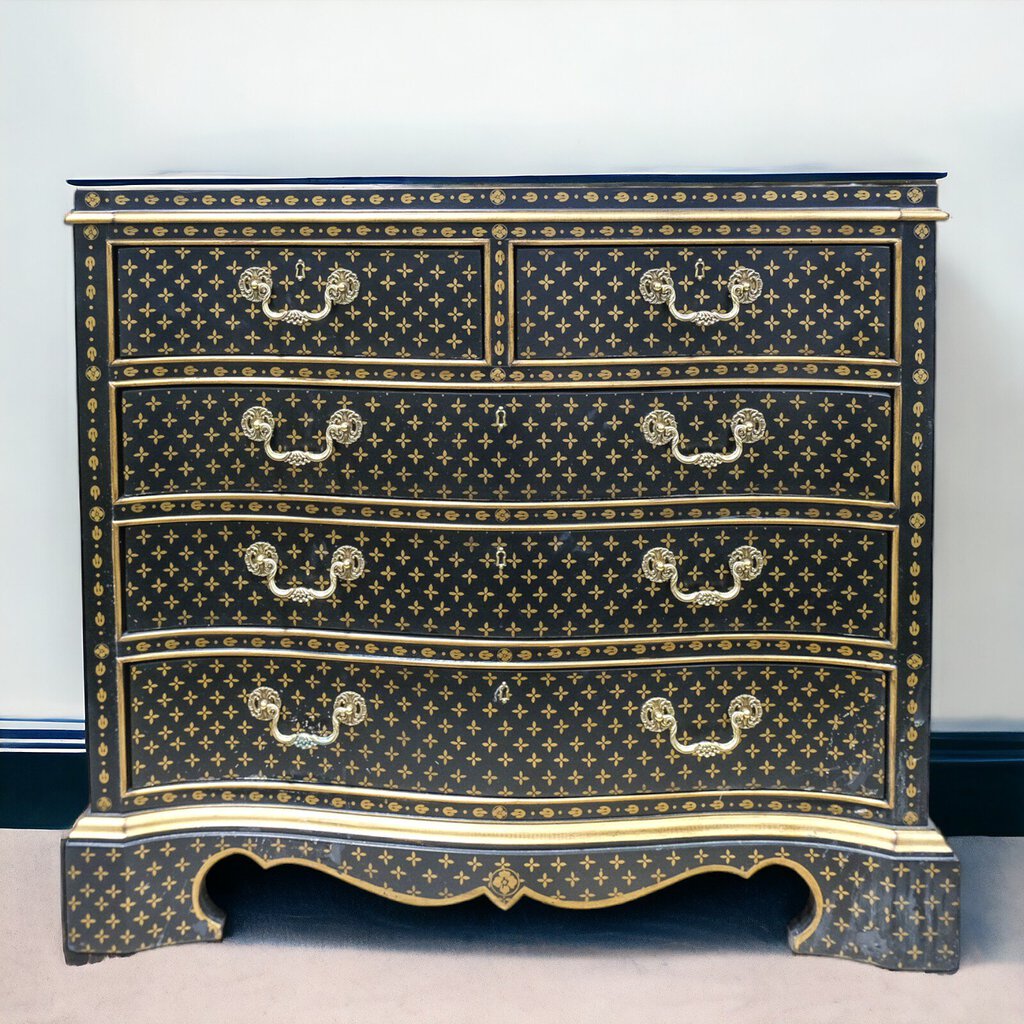 Orig. Price $7000 - Hollywood Regency Style Chest Painted Louis Vuitton Style