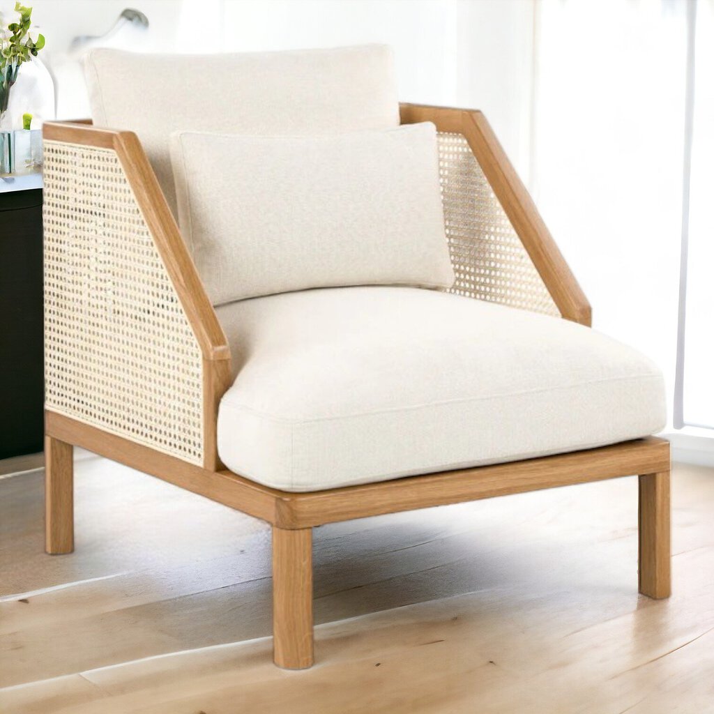 (BRAND NEW) Cassandra Vintage White Oak Lounge Chair 0454