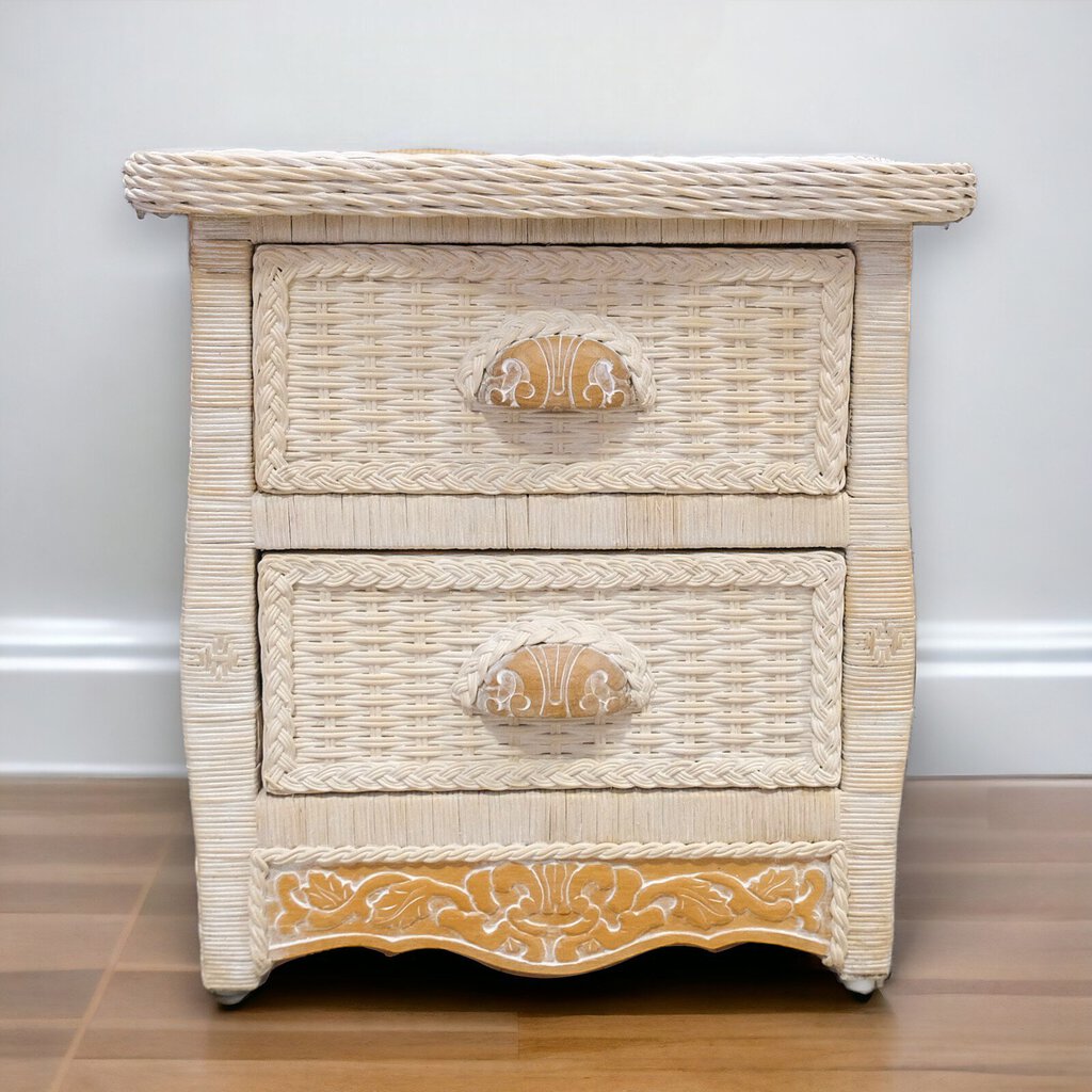 Wicker Side Table with Drawer - Jamaica Collection