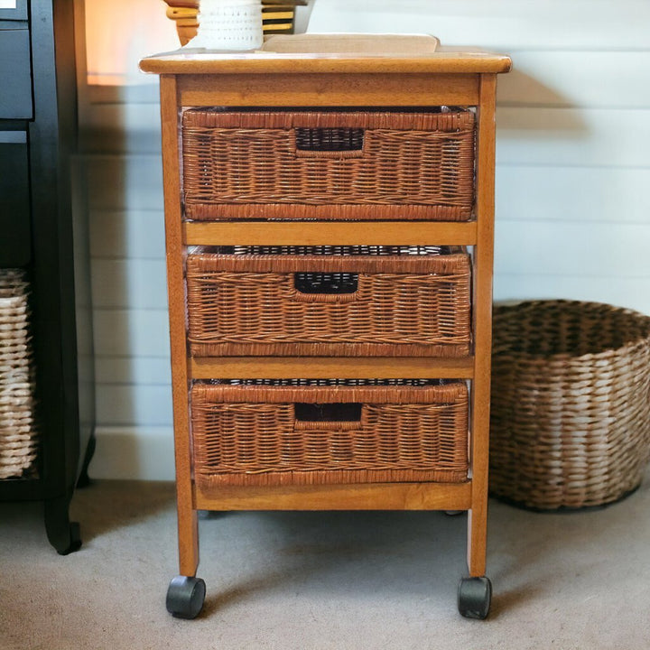 Kitchen Trolley with 3 Basket Drawers
