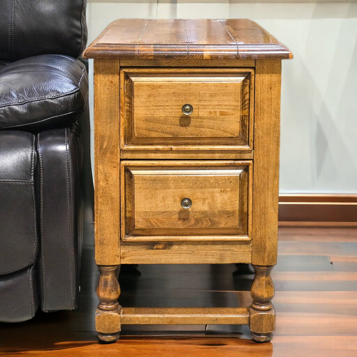 Orig Price $900 - Farmhouse 2 Drawer Side Table