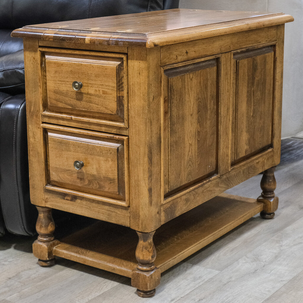 Orig Price $900 - Farmhouse 2 Drawer Side Table
