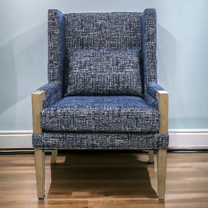 Orig Price $1500 - Modern Wingback Chair with Lumbar Pillow