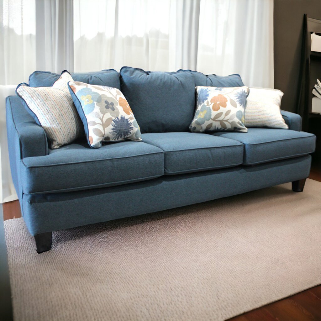 (BRAND NEW) 3 Cushion Sofa w/ 4 throw pillows