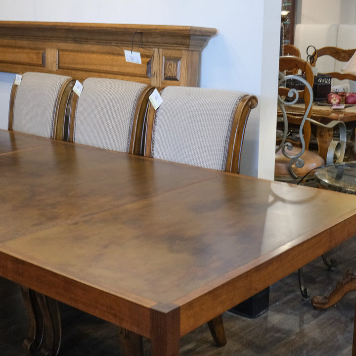 Orig Price $3900 - MCM Harry Lunstead Copper Inset DIning Table