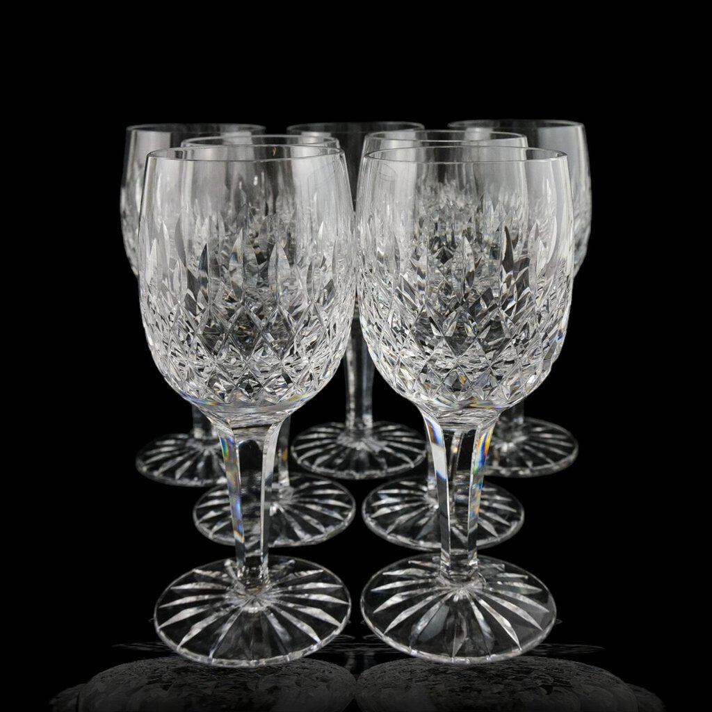 Set of 7 Crystal Wine Glasses