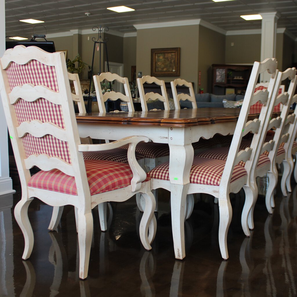 Orig Price - $4500 - French Country Dining Set w/ 10 Chairs