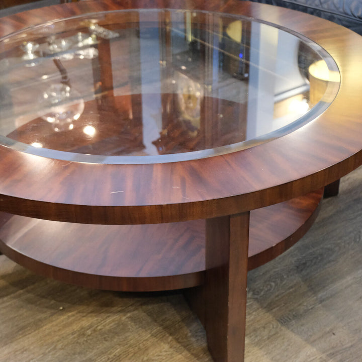Orig Price $595 - Round Cocktail Table with Glass Insert