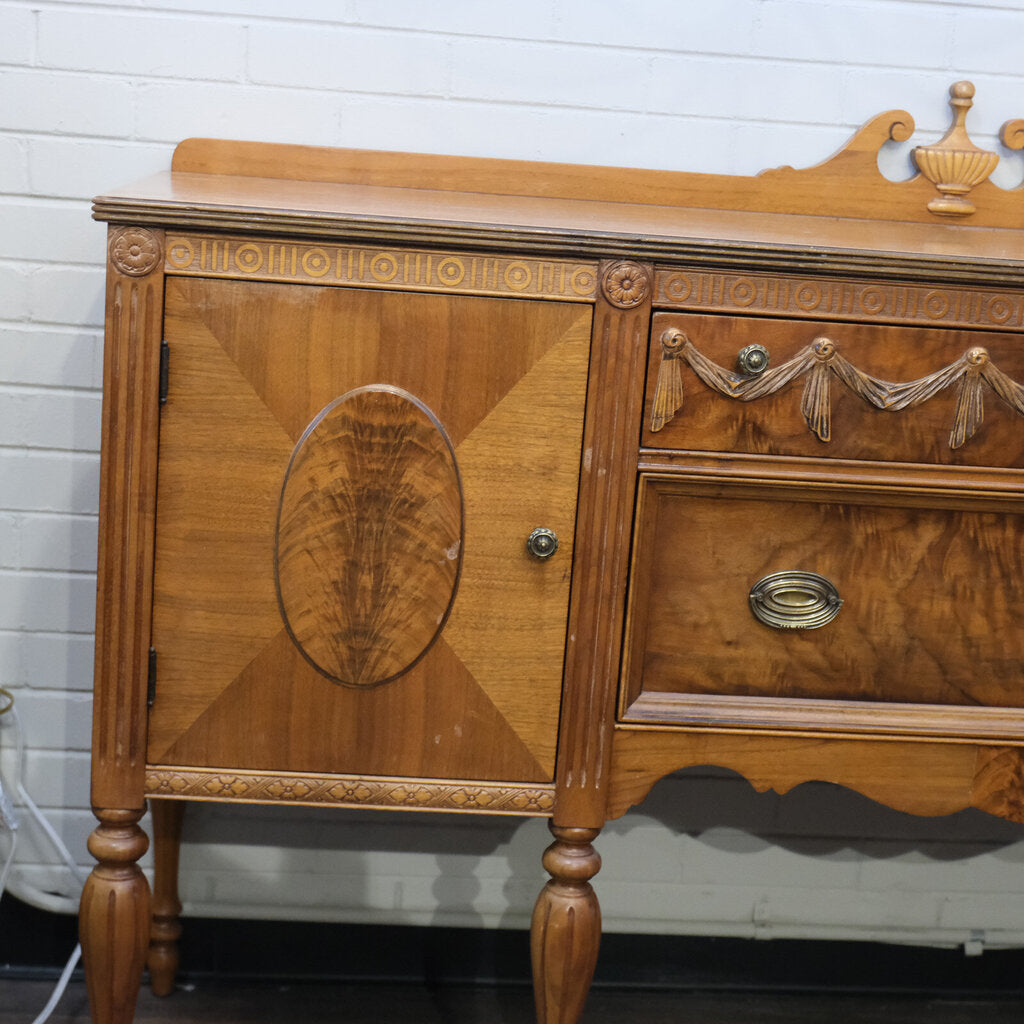 Early 20th Century Jacobean Revival Walnut and Burled Wood Sideboard