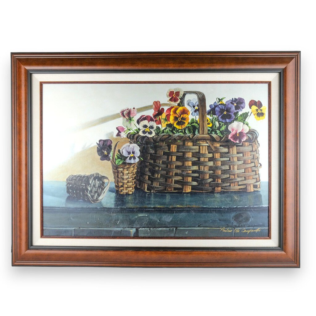 May Baskets Framed Canvas Painting