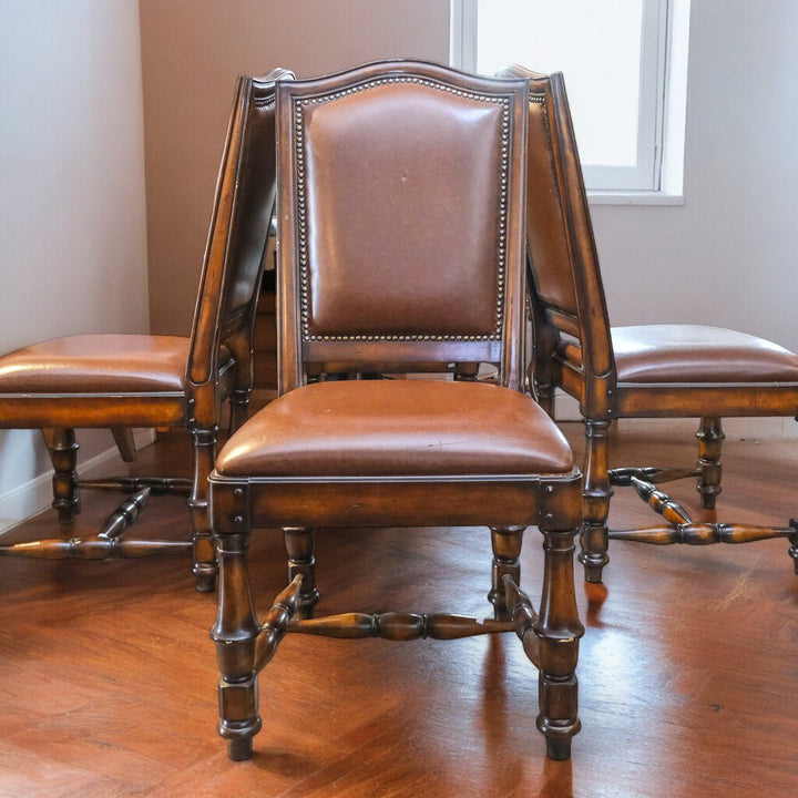 Orig Price $600 - Leather and Wood Dining Chair