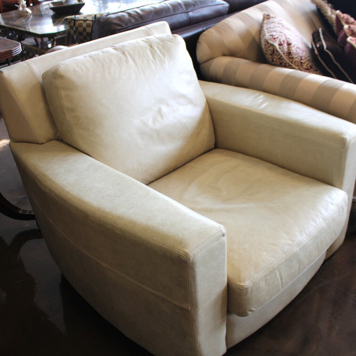 Orig Price $4000 - Leather Chair w/ Ottoman