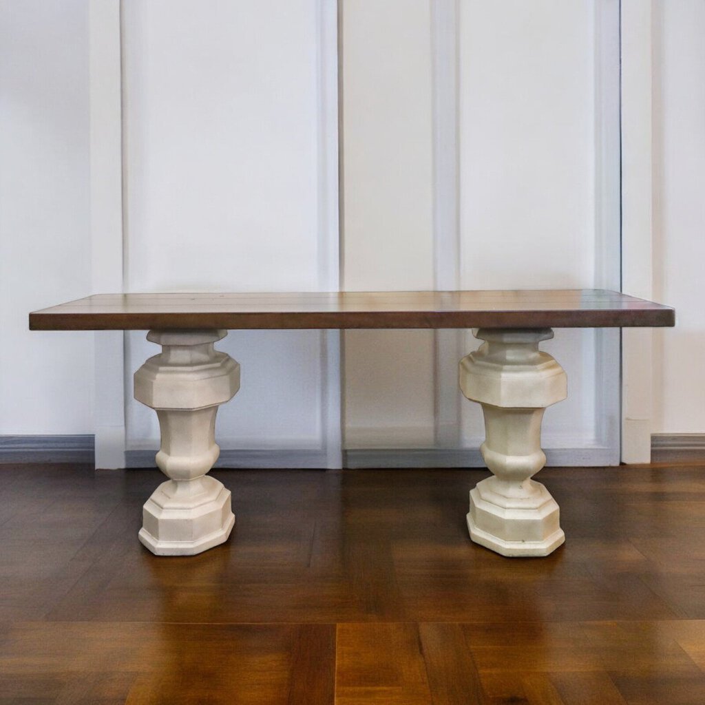 Dual Pedestal Console Table