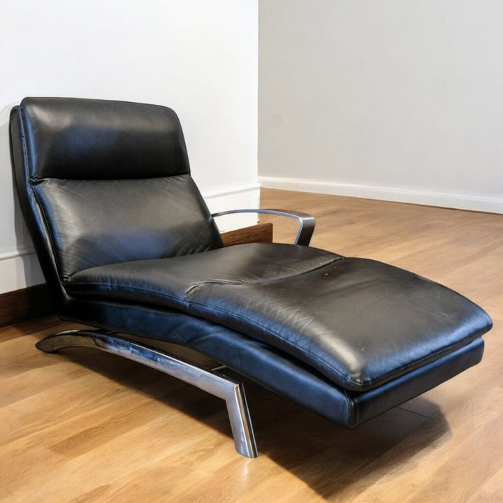 Contemporary Leather Chaise Lounge