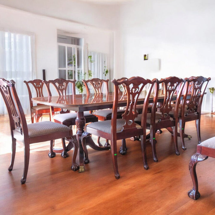 Georgian Style Dining Table with 12 Chairs