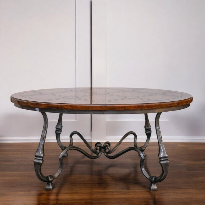 Orig Price $900 - Wood and Iron Cocktail Table