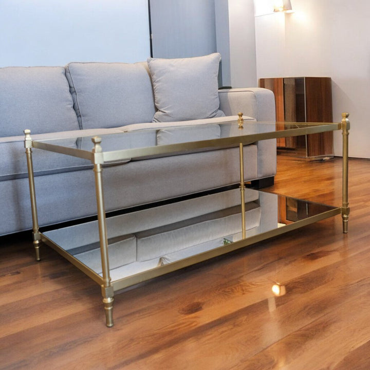 Brass and Glass Cocktail Table