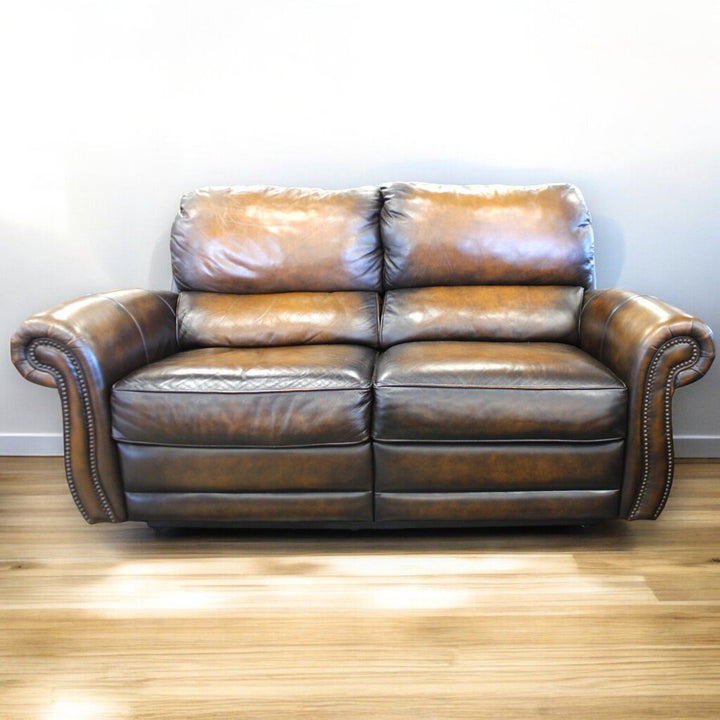 Orig Price $2600 - Leather Manual Reclining Loveseat