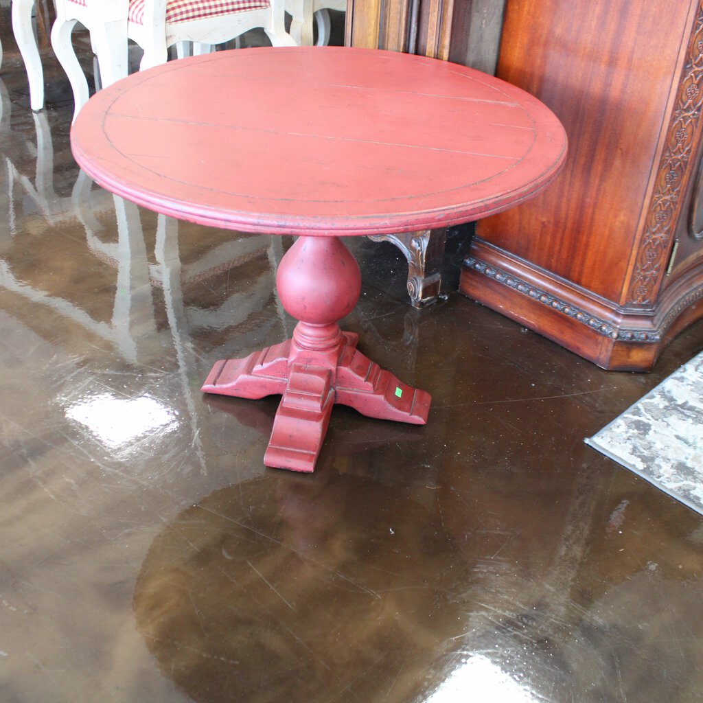 Round Wood End Table