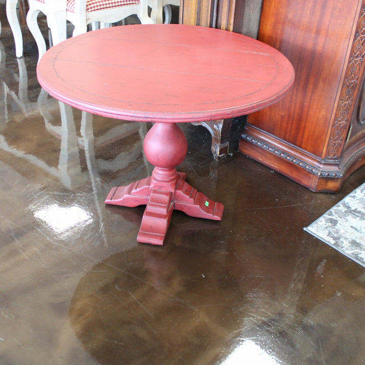 Round Wood End Table