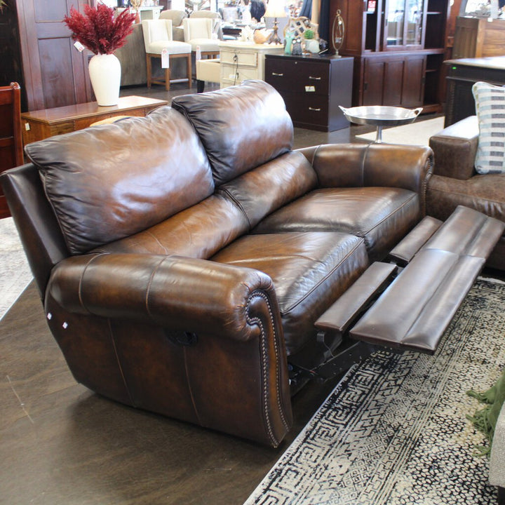 Orig Price $2600 - Leather Manual Reclining Loveseat